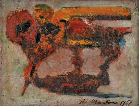 DI MARTINO GAETANO Napoli 1922 Leone di San Marco 1951 olio su tela 26x34...