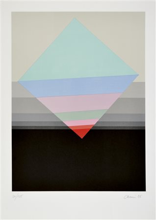 CARMI EUGENIO Genova 1920 senza titolo 1986 litografia es. 20/125 70x50 firma...