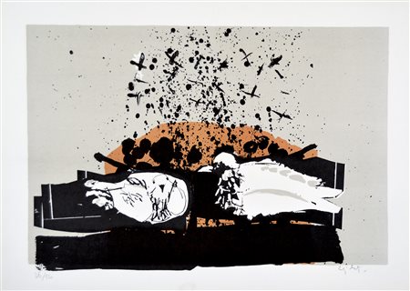 CELIBERTI GIORGIO Udine 1929 Colombe 1970 litografia es. 26/100 50x70 firma...