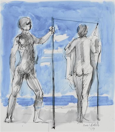 BOSCOLO NATTA Chioggia 1925 - Venezia 2002 Figure 1994 tecnica mista su...