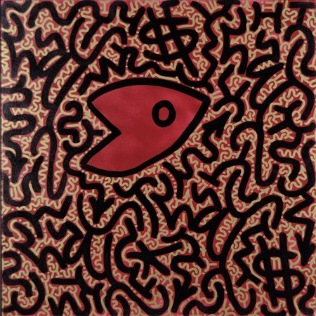 LITTLE ANGEL (ORTIZ) New York 1967 Money fish 2007 olio su tela 60x60 firma...