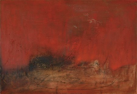 ROSSI RAFFAELE Alba 1956 Oltre l' orizzonte 1999 affresco e olio su tavola...