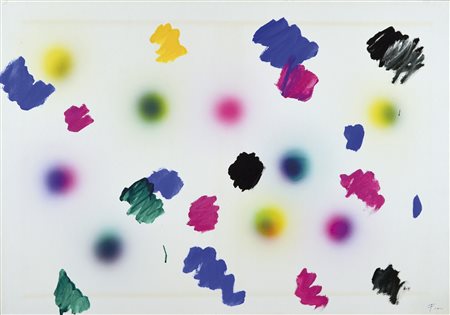 FINZI ENNIO Venezia 1931 Composizione 1986 tecnica mista su carta riportata...