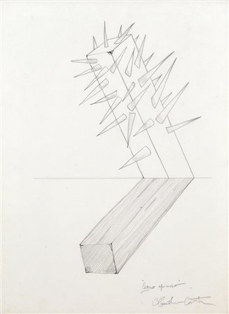 COSTA CLAUDIO Tirana (Albania) 1942 - Genova 1995 Legno spinoso disegno a...