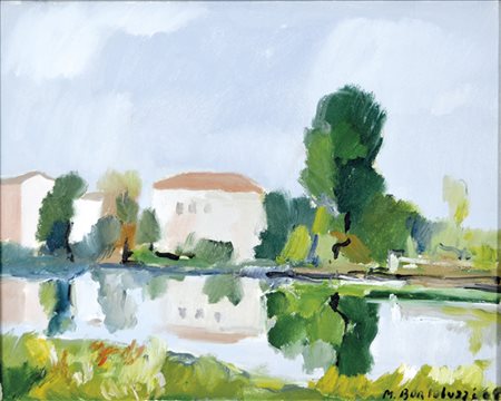 BORTOLUZZI MILLO JR. Dolo (Ve) 1938 - 2012 Paesaggio 1964 olio su tela 40x50...