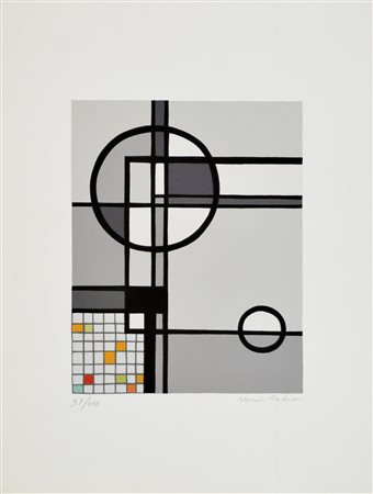 RADICE MARIO Como 1898-1987 Composizione serigrafia es. 91/100 44x33 firma in...