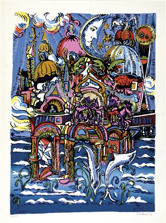 HOLLESCH CARLO Pola 1926 - Venezia 1977 San Marco 1972 serigrafia es. 129/150...