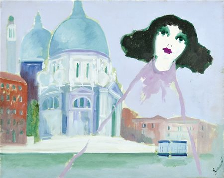 BORSATO RENATO Venezia 1927 - 2013 Immagine olio su tela 40x50 firma in basso...