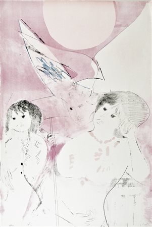 SAETTI BRUNO Bologna 1902 - Venezia 1984 Figure litografia es. p.d.a. 95x65...