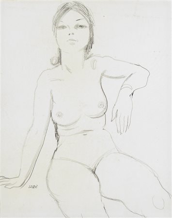 LABO' SAVINIO 1899 - 1976 Nudo di donna disegno a matita su carta 37x29 firma...