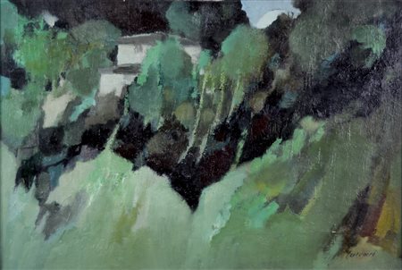 CALVARI ITALO Lecce 1906 - Novara 1972 L'ora della beccaccia 1964 olio su...