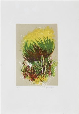 CAZZANIGA GIANCARLO Monza 1930 Ginestra 1999 litografia es. p.s. 35x25 firma...