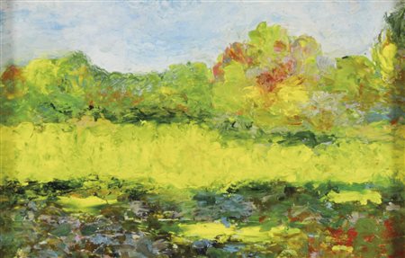 GENOVESE MARIO Paesaggio olio su cartone telato 14x20 firma al retro