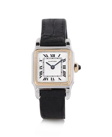 CARTIERCARTIER PARIS SANTOS ANNI '80. C. carré in oro bianco e giallo 18 kt...