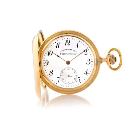 EBERHARDEBERHARD CHRONOMETRE ANNI '20.C. tripla in oro giallo 18 kt incisa...