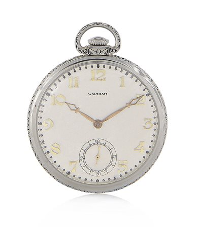 WALTHAMWALTHAM ANNI '40. C. in oro bianco 14 kt con carrura incisa a volute....