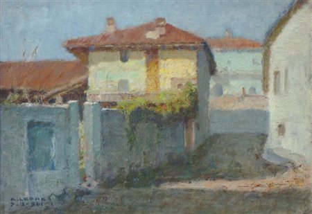 LEONE ROBERTO Tronzano (VC) 1891-1975 Torino "Scorcio di paese" 1961...