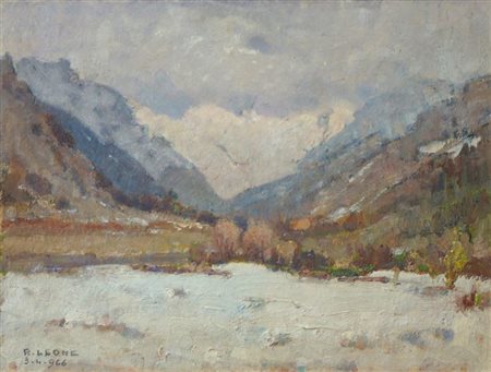 LEONE ROBERTO Tronzano (VC) 1891-1975 Torino "Vallata del Melezet" 1966...