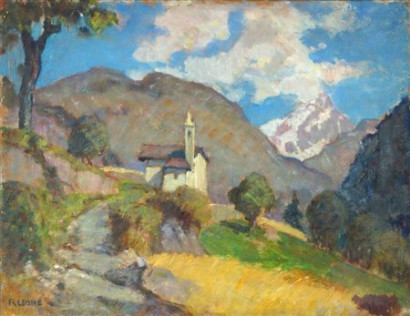 LEONE ROBERTO Tronzano (VC) 1891-1975 Torino "Chiesetta di montagna"...