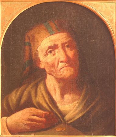 NOGARI GIUSEPPE Venezia 1699 - 1763 "Figura di vecchia" 46x40 olio su tela...