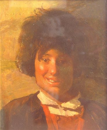 PITTORE ANONIMO DI SCUOLA NAPOLETANA "Ritratto di ragazzo" 40,5x31,3 olio su...