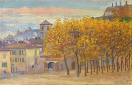 GALLO CARLO LEONE Cairo Montenotte (SV) 1875-1960 "Scorcio cittadino" 23x35...