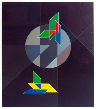 VERONESI LUIGI Milano 1908 - 1998 "Costruzione opposta" 1988 Foglio 100x70,...