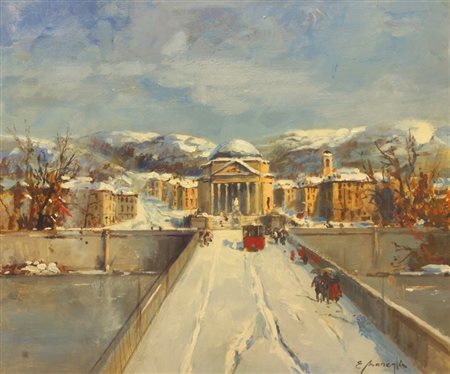 MANEGLIA EDMONDO Koziu (Turchia) 1925 - 2003 Torino "Torino anni '30 Lungo Po...