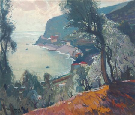 MERLO METELLO Milano 1886 - 1964 Torino "Noli - Piccolo Golfo" 1940 57x66...