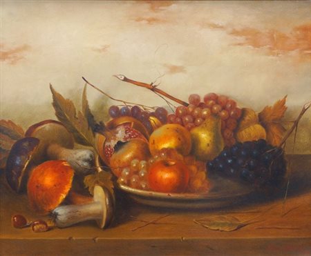 NUNZIANTE ANTONIO Napoli 1956 "Autunno" 40x50 olio su tela Opera firmata in...