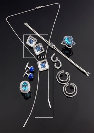 ALFIERI & ST. JOHN Peso gr 40,5 Demi-parure in oro bianco, firmata "Alfieri &...