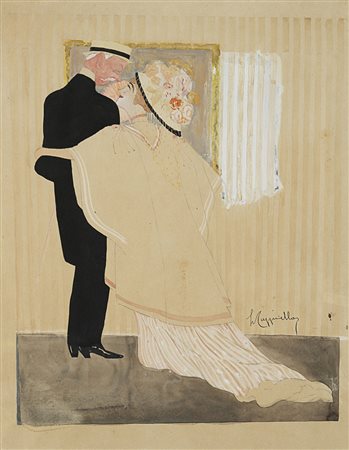 Leonetto Cappiello (Livorno 1875 - Cannes 1942) - "Scena galante" tecnica...