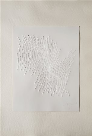 Gunter Uecker (Wendorf 1930) - "Senza titolo" 1964 stampa a rilievo su carta...