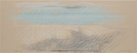 Piero Guccione (Scicli 1935) - "Senza titolo" tecnica mista su carta, cm...