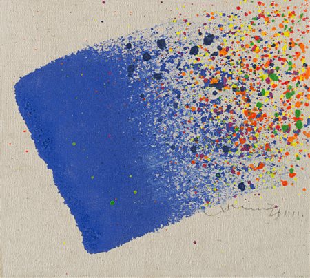 Chin Hsiao (Shanghai 1935) - "Vento cosmico-33" acrilico su tela, cm 18x22...