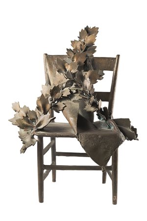 Giacomo Manzù (Bergamo 1908 - Ardea 1991) - "Sedia" scultura in bronzo, h cm...
