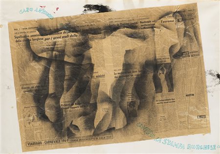 Franco Angeli (Roma 1935 - 1988) - "Caro Antonio contro la stampa borghese"...