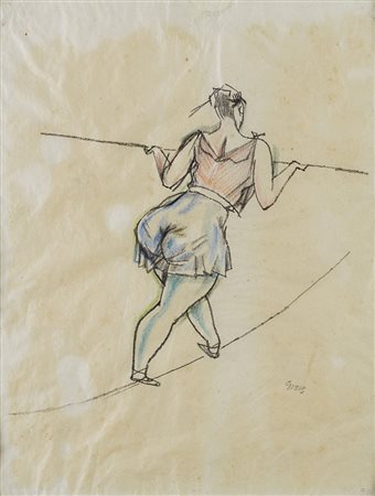 George Grosz (Berlino 1893 - Berlino 1959) - "Senza titolo" tecnica mista su...