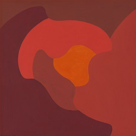 Equipo 57 - "C 18" 1961 tempera su carta, cm 32x32 Firmato e datato 1961 in...