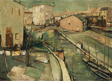 Tato (Guglielmo Sansoni) (Bologna 1896 - Roma 1974) - "Veduta di Comacchio"...