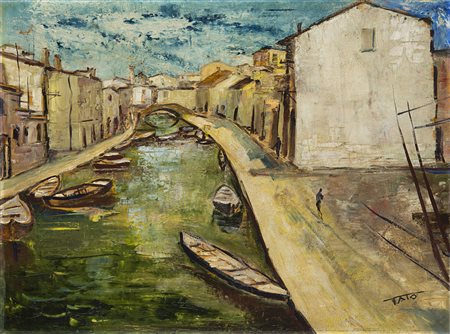 Tato (Guglielmo Sansoni) (Bologna 1896 - Roma 1974) - "Veduta di Comacchio"...
