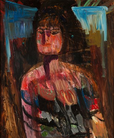 Bruno Cassinari (Piacenza 1912 - Milano 1992) - "Figura" 1964 olio su tela,...