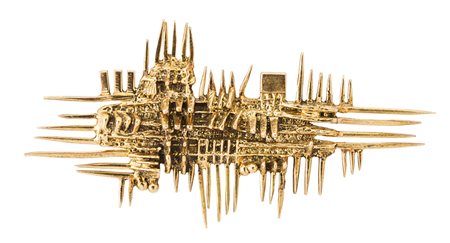 Arnaldo Pomodoro (Morciano Di Romagna 1926) - "Spilla" 1971 oro giallo, mm...