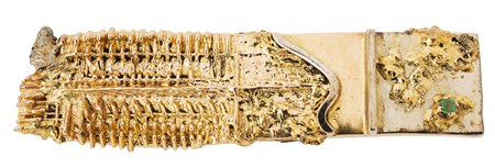 Arnaldo Pomodoro (Morciano Di Romagna 1926) - "Spilla" 1962 oro giallo con...