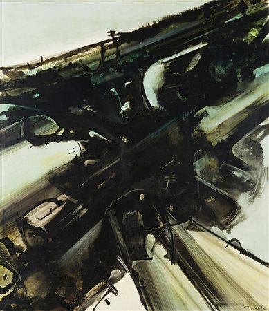 Gianni Bertini (Pisa 1922 - Caen 2010) - "Oedipe a Dynamodocus" 1959 olio su...