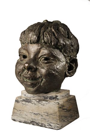 Jacob Epstein (New York 1880 - 1959) - "Ritratto di fanciullo" scultura in...