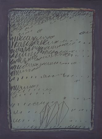 Agostino Ferrari (Milano 1938) - "Senza titolo" 1963 olio su carta intelata,...