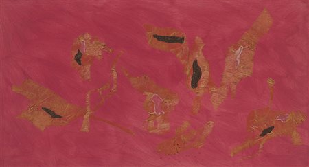 Giulio Turcato (Mantova 1912 - Roma 1995) - "Senza titolo" acrilico, collage...