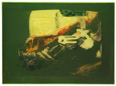 Mario Schifano (Homs 1934 - Roma 1998) - "Senza titolo" 1973-78 smalto su...