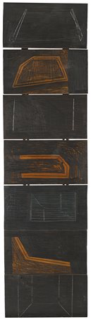 Pedro Calapez (Lisbona 1953) - "Senza titolo" 1988 scultura in legno in 7...